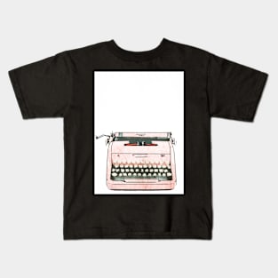 Digital Retro Relic Collection Vintage Pink Typewriter Kids T-Shirt